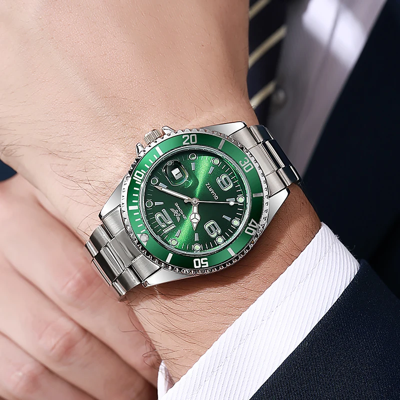 Cross border foreign trade new green water ghost silicone calendar night light leisure sports business men\'s quartz watch in sto
