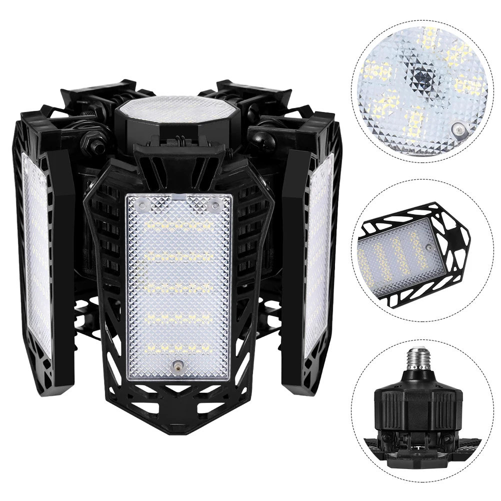 

1pcs Led Garage 80W 8000Lm Bright Adjustable Ceiling Light 360 Degree Foldable Workshop Lamp For Warehouse Basement Deformable