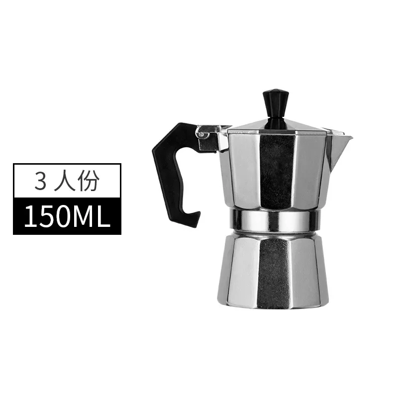 NONE Mokka-Kaffeetöpfe, italienische achteckige Aluminiumtöne, Kaffeetassenmaschine, Teebereiter, tragbare Kaffeemaschine 3