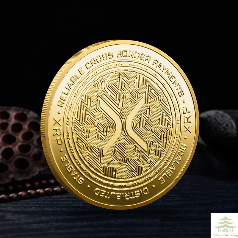 Ripple Coin XRP CRYPTO Commemorative Ripple XRP Collector's Coin New Gold Silver Plated Iron Art Collection view 3