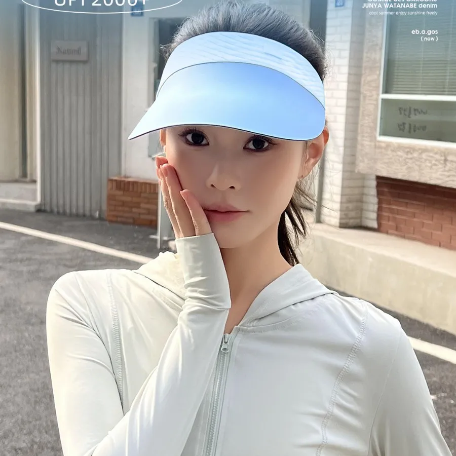 Summer comfortable seamless empty top sunscreen hat outdoor running UV protection, integrated sun hat