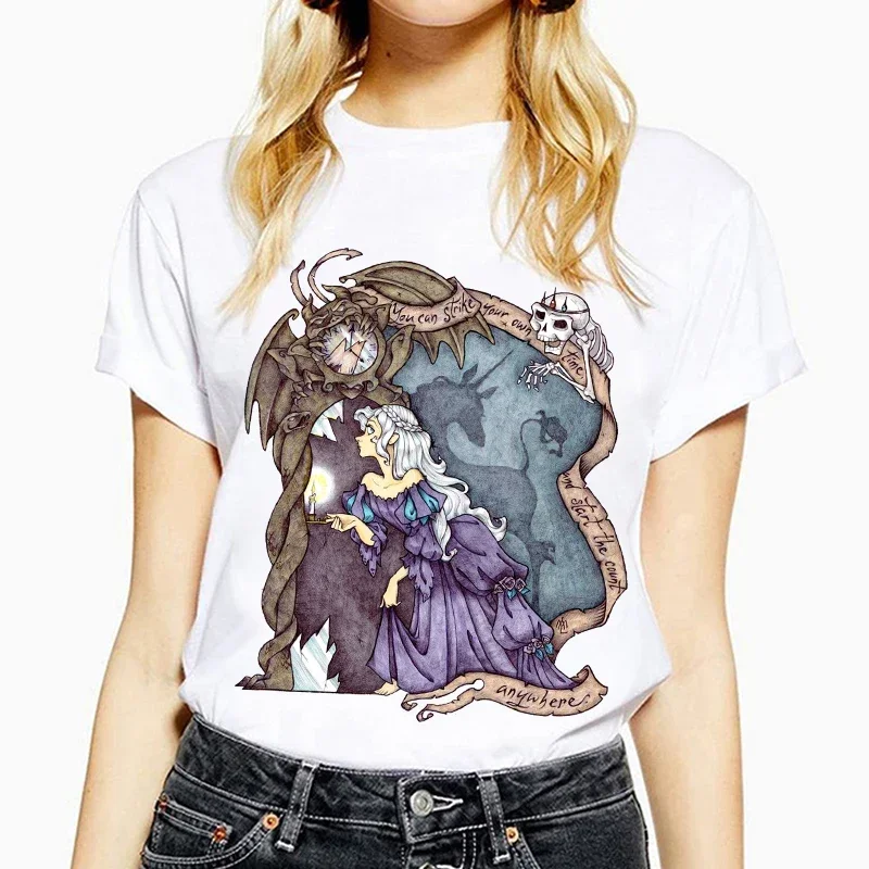 The Last Unicorn aesthetics T-shirt Women White Casual Harajuku T-shirt femme Short Sleeve T-shirt Female short-sleeved T shirt