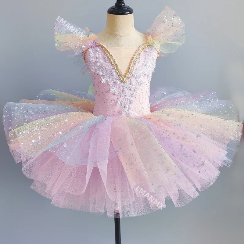 

Новинка, детское балетное платье, блестящий Женский комплект