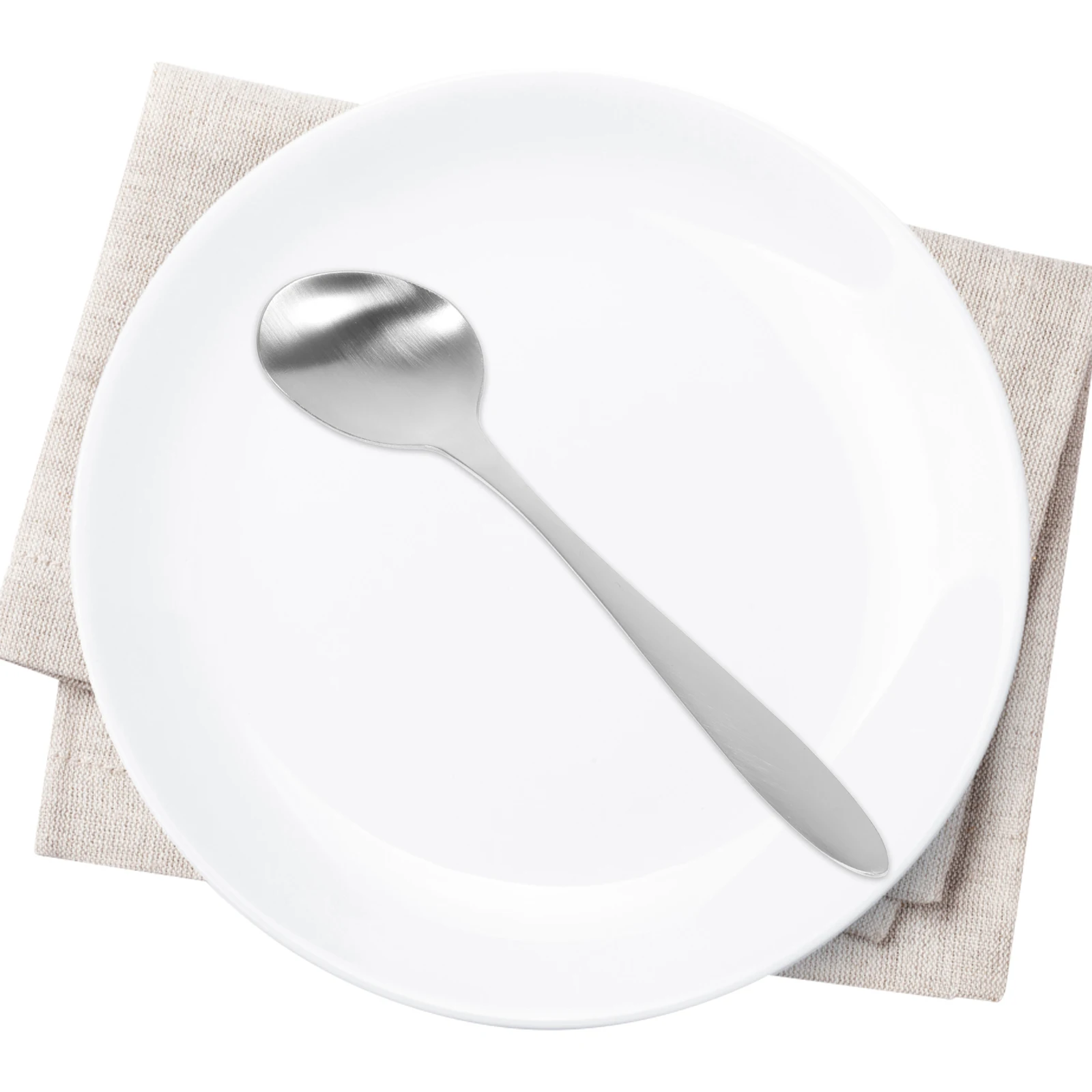 

Right Handed Ergonomic Curved Spoon Stainless Steel Lightweight Non Portable Feeding Scoop for Elderly Baby Arthritis
