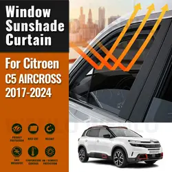 For Citroen  C5 Aircross 2017-2024 Magnetic Car Sunshade Shield Front Windshield Curtain Rear Side Window Sun Shade Visor