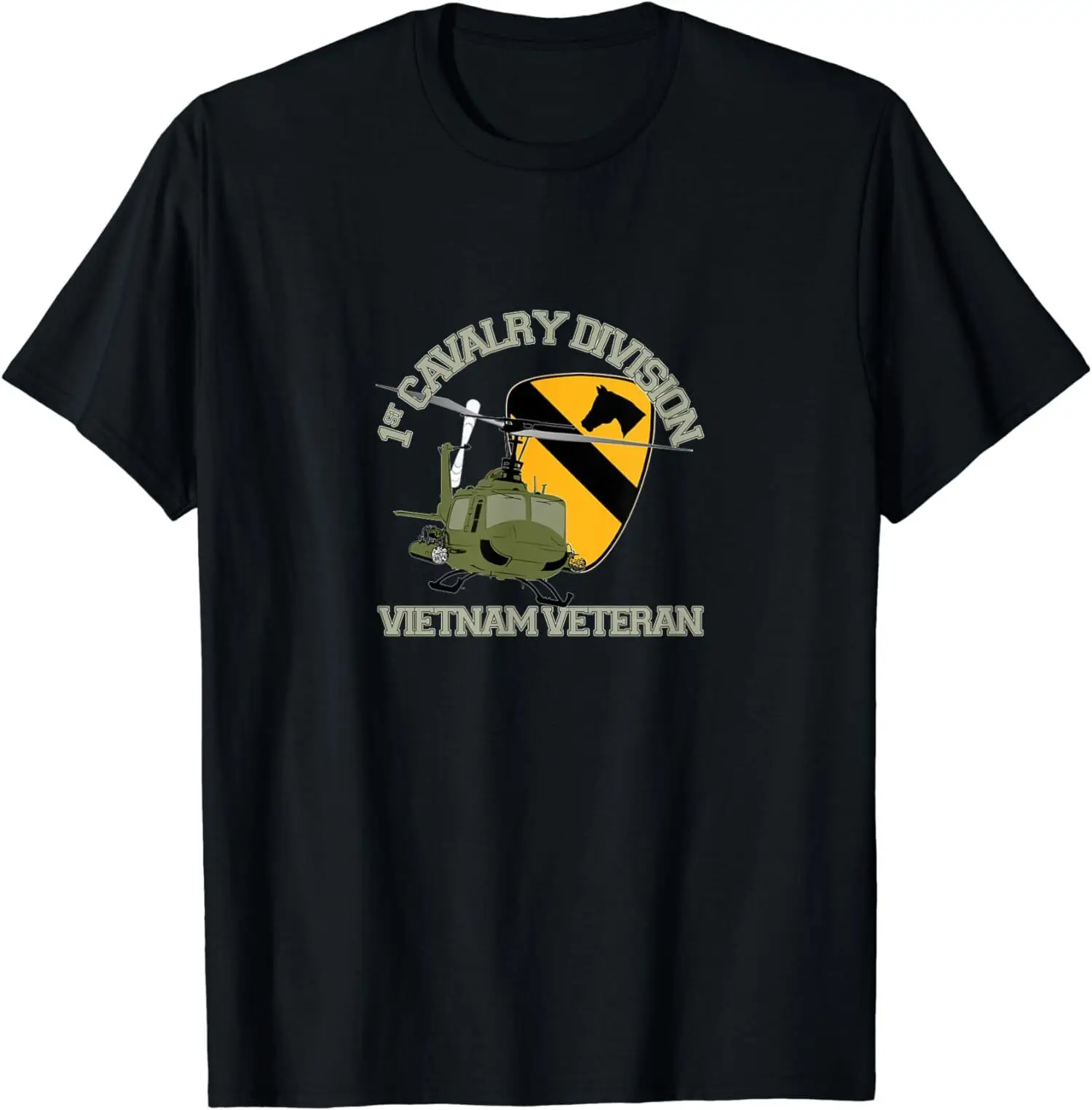 NEW LIMITED 1st Cavalry Division Vietnam Veteran UH1 Design T-Shirt S-3XL