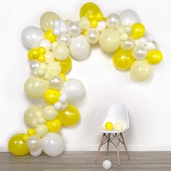 Pastel Yellow Balloons Arch Garland Kit White Baby Shower 1st Birthday Party Ballon Decorations Wedding Anniversary Decor Globos