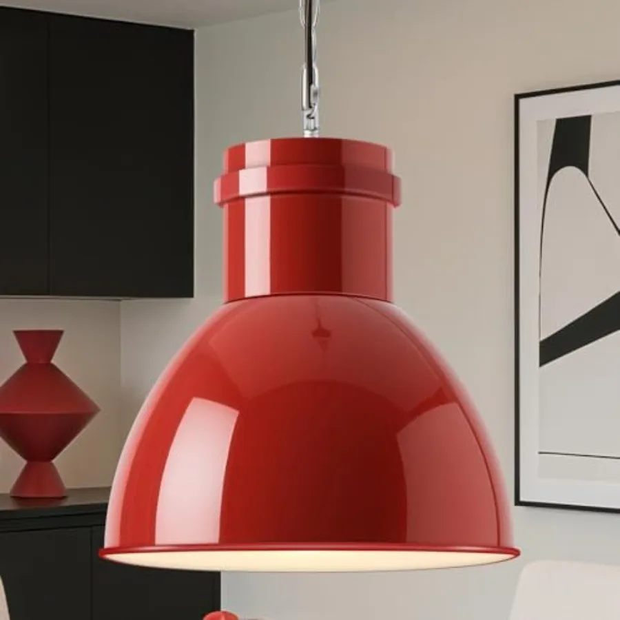 

Pendant Lights Kitchen Island 10.6" Large Metal Shade and 71'' Adjustable Height Mid Century Modern Pendant Light fixtures Hang