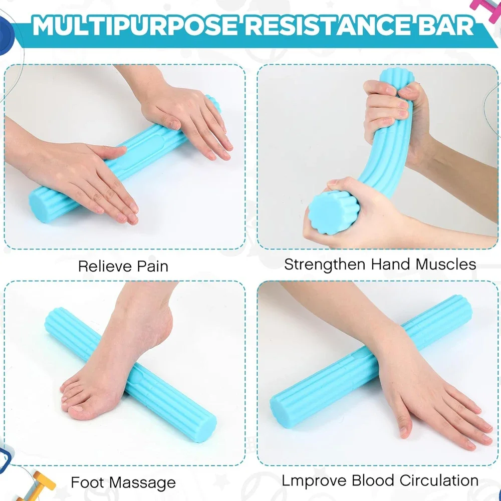 Barra de resistencia para fisioterapia, barra de ejercicio de mano Flexible antideslizante, alivia el dolor de tendinitis y mejora la fuerza de