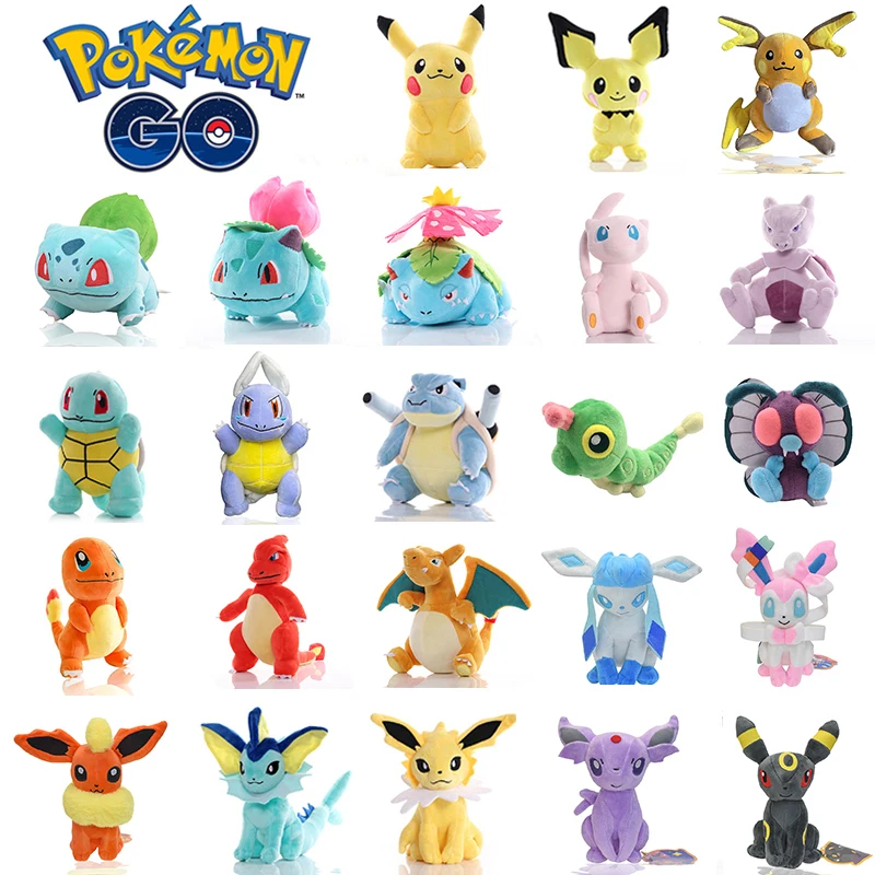 

20cm Cute Pokemon Blastoise Mew Venusaur Plush Toy Kawaii Pikachu Glaceon Sylveon Doll Anime Flareon Eevee Kids Birthday Gifts