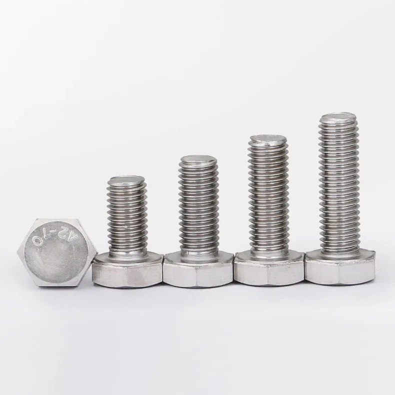 5~50Pcs M1.6 M2 M2.5 M3 M4 M5 M6 304 Stainless Steel External Hex Hexagon Head Screws Full Threaded Outer Hexagon Head Bolts