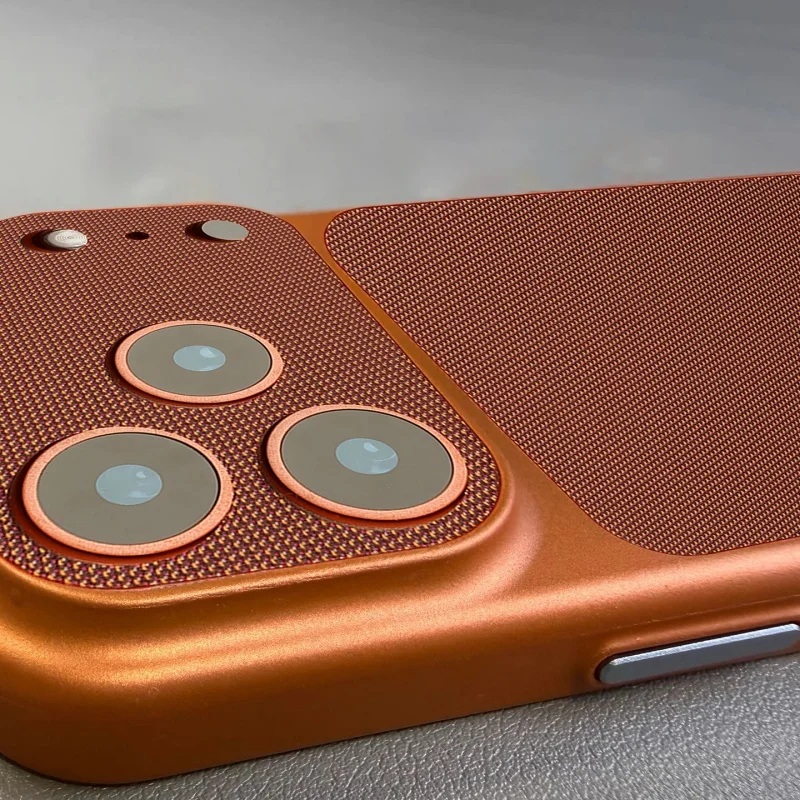 Vintage Woven Leather Textured Case For iPhone 17 Air 16 15 14 13 12 Pro Max Retro Shockproof PC Plating Armor Hard Phone Cover