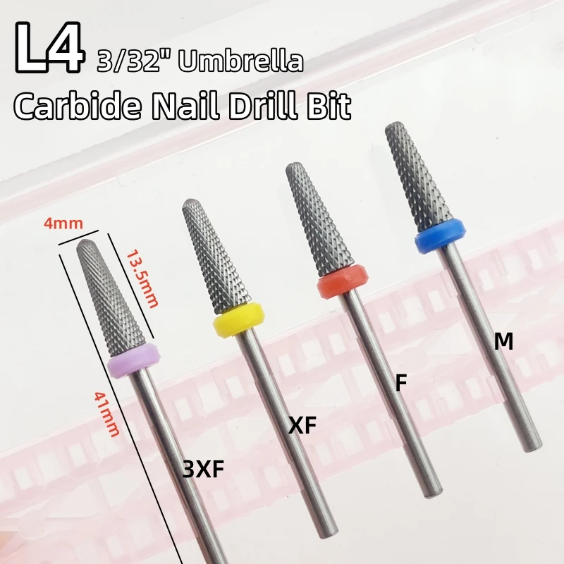 1 قطعة المهنية كربيد التنغستن مسمار مجموعة لقمة مثقاب 3/32 ''شكل مخروطي علوي ل كفاءة مانيكير باديكير قطع هلام إزالة الأظافر