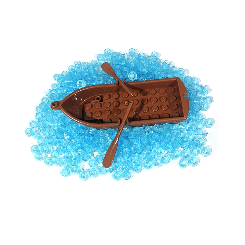 Roeien Scène 2551 21301 Houten Boot Roeispaan Onderdelen MOC Bricks Speelgoed Bouwstenen Oceaan Zeewater DIY Compatibel met LEGO