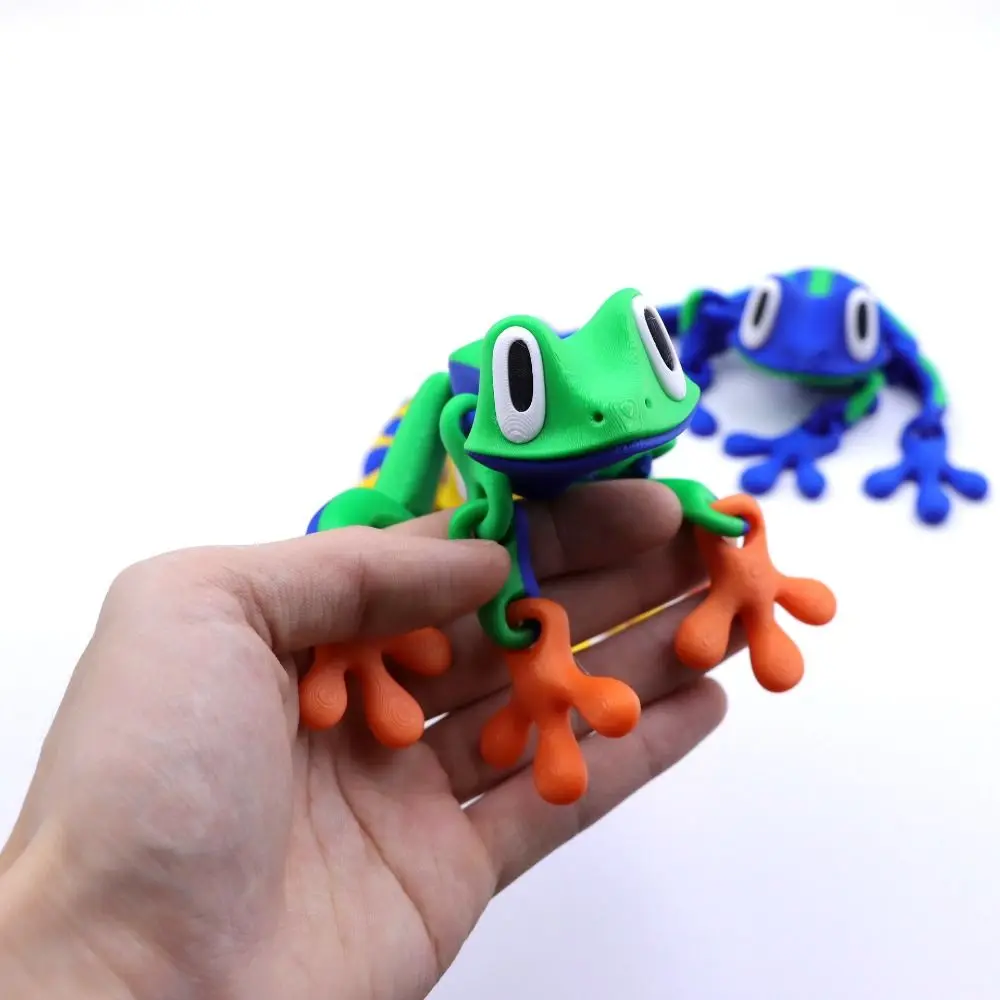 

Movable Joints 3D Printed Frog Model Magnetic Realistic Frog Sculpture Handicraft Cartoon 3D Printed Frog Toy Birthday Gift