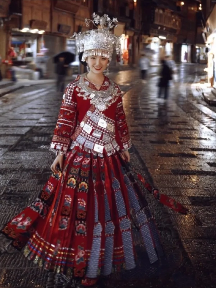 Ethnic style women's performance costume set wedding dress travel photography complete