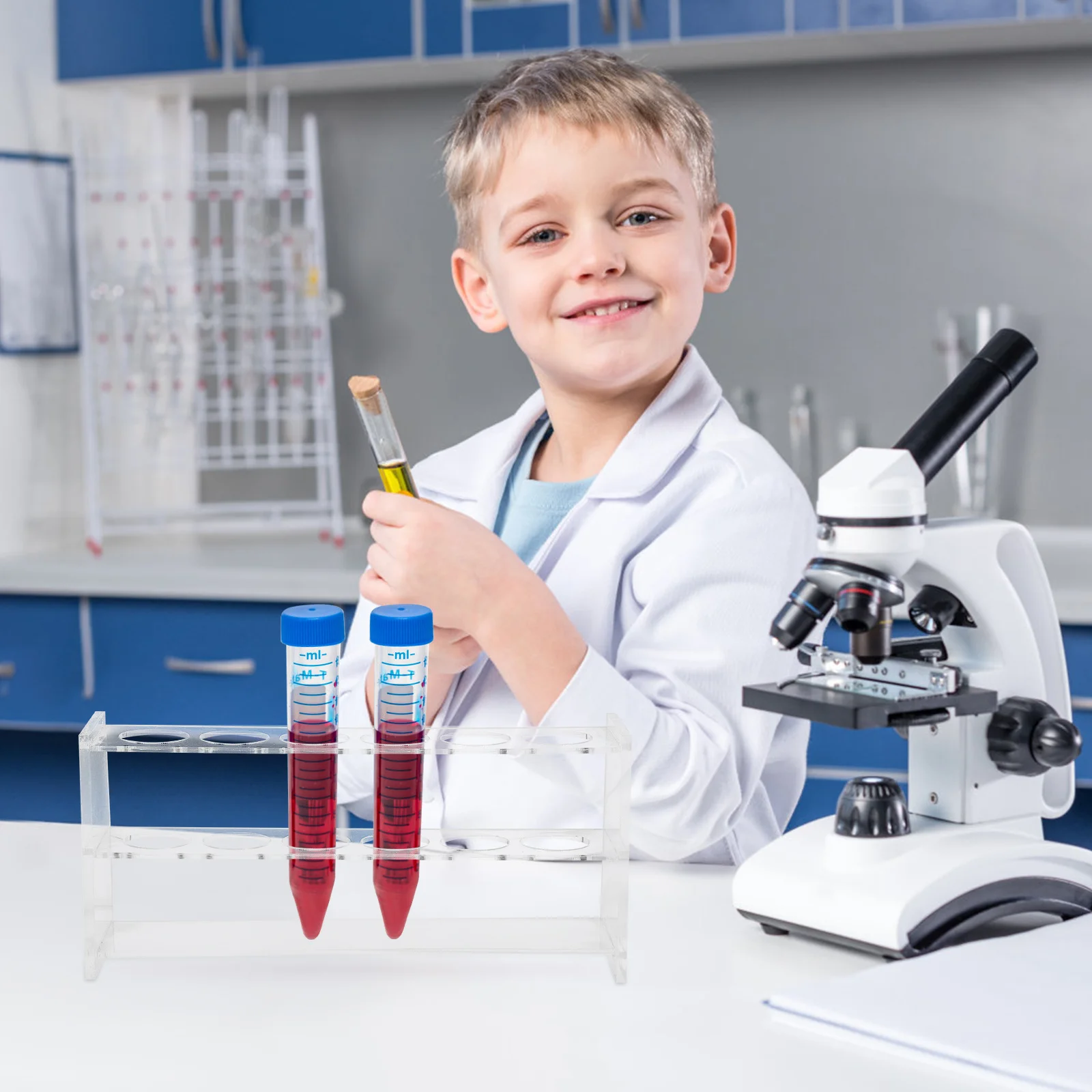 

Test Tube Rack Containers Clear Stand Multifunctional Holder for Lab Racks Tubes