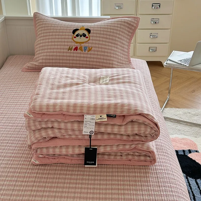 

60S Cotton Kids Quilted Bedspread Set 2PC/3PCS, Breathable Soft Single Quilt Comforter, All-Season Bedding for Boys Girls