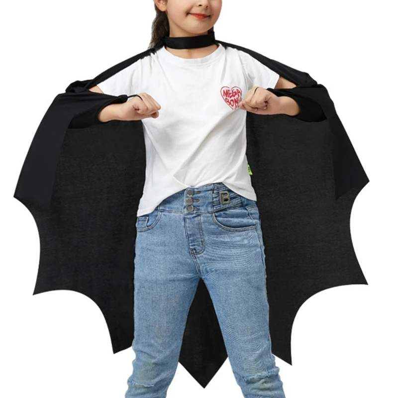 Ensemble de olympiques de chauve-souris d'Halloween pour enfants, comprend une cape à aile de chauve-souris, une pince à cheveux, un masque pour les yeux, un cosplay