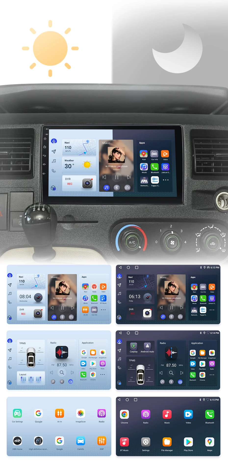 Junsun AI 4G LTE Drahtlose CarPlay Android Auto Auto Radio Für Ford Neue Transit 2009 2010 2011 2012-2019 GPS Navi BT DSP RDS FM ﻿ – Detail 6
