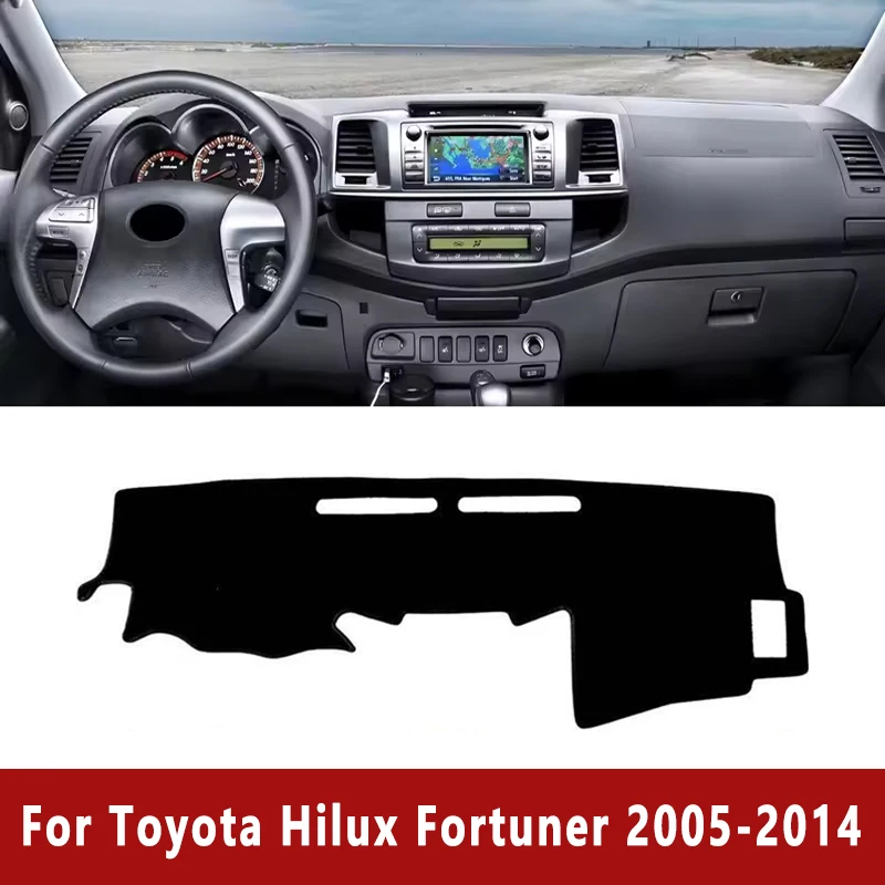 

Car Dashboard Mat Dash Cover Pad Custom for Toyota Hilux SW4 Fortuner AN30 AN50 AN60 2005-2014 Nonslip Cape Sunshade Accessories