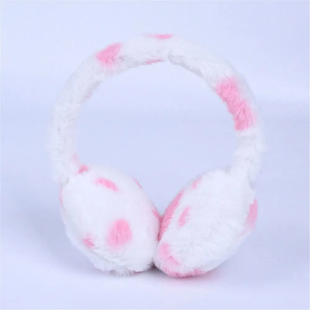 Cache-oreilles en peluche imprimé vache pour enfants, cache-oreilles moelleux, dessin animé, chaud, rétractable, garçons, filles, mode, hiver