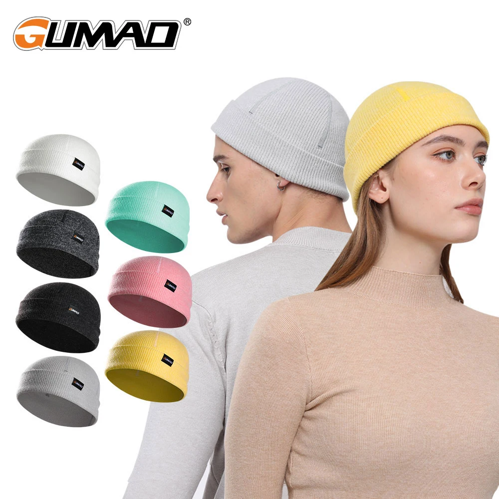 Solid Knitted Hat Fall Winter Soft Warm Fashion Trendy Beanies Bonnet Outdoor Running Cycling Hiking Sports Cap for Men Women