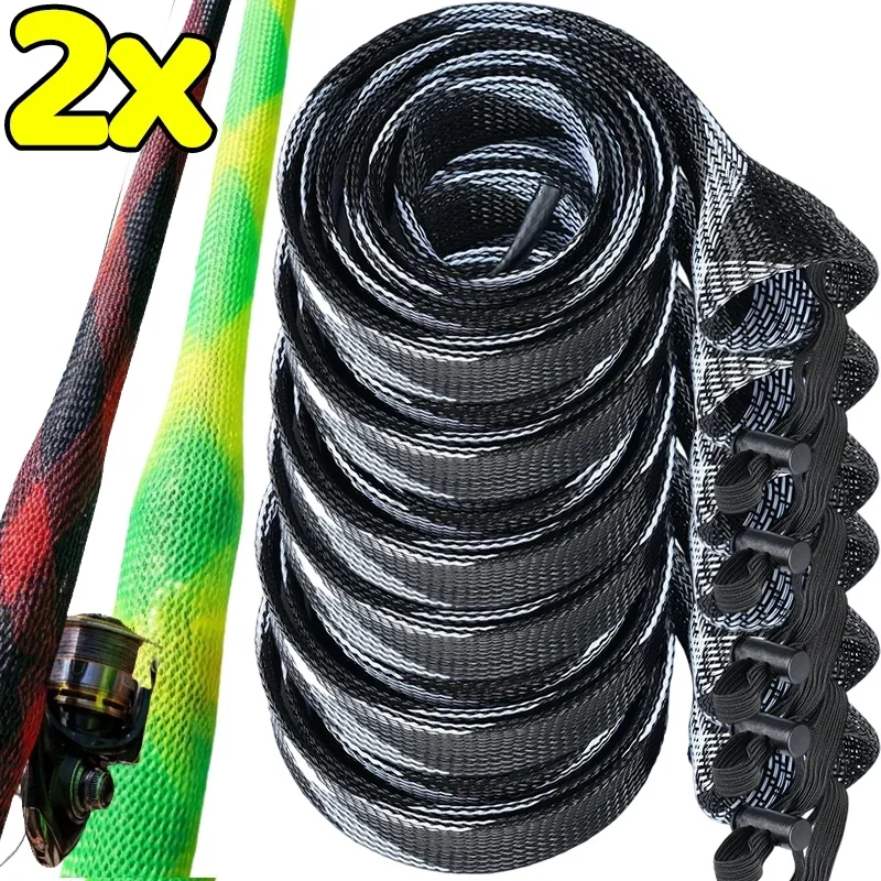 170cm Angelruten-Schutzhülle für Baitcasting- und Spinnruten, Atmungsaktiver PET-Netzsocken-Überzug, Feuchtigkeitsbeständig und Kratzfest, 2/1 Stück – Detail 2