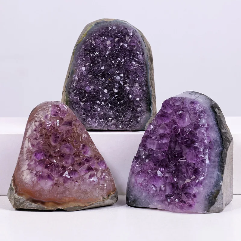 Natural Uruguayan Amethyst Cluster, Crystal Mineral Specimen, Violet Quartz, Amethyst Block, Irregular Stone for Home