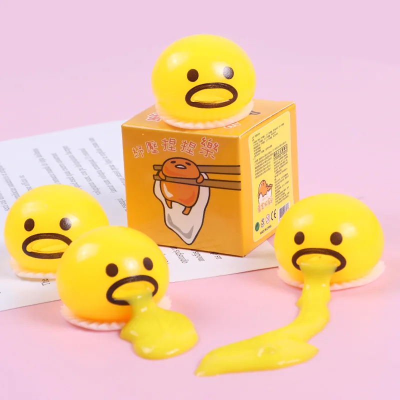 Squishy Puking Egg Yolk Stress Ball Yellow Goop Relieve Stress Toy Funny Squeeze Tricky Antistress Disgusting Egg Kids Xmas Gift