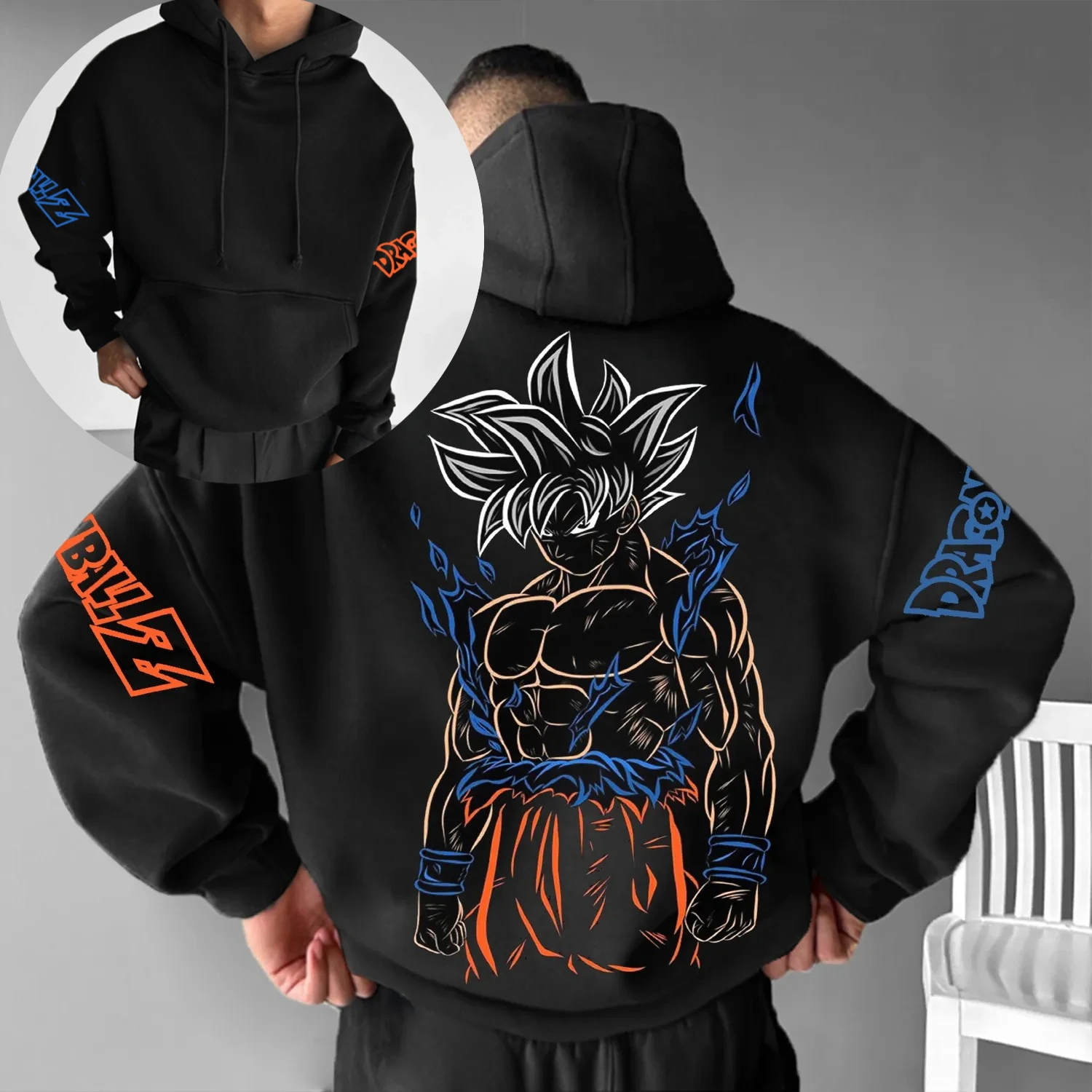 

Dragon Ball Parent-child Clothing Autumn and Winter Japanese Hotblooded Animation Classic Character Hoodie Men's and Women's Top