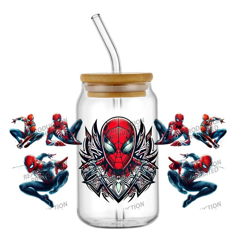 Beliebte Helden-Serie UV-DTF-Aufkleber für 16oz Becher, Tassen, Flaschen, DIY-Becherummantelung, kreative handgemachte Aufkleber, Heimdekoration