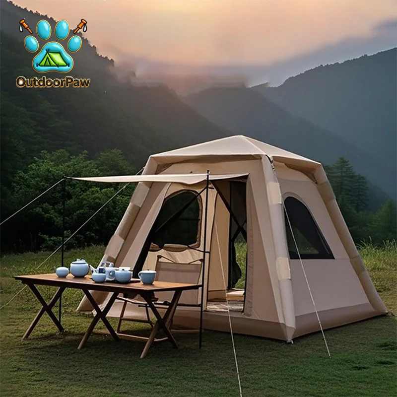 Inflatable Tent Automatic Quick Open Waterproof Portable Outdoor Camping Fast Setup Heavy Duty UV Protection Shelter Canopy