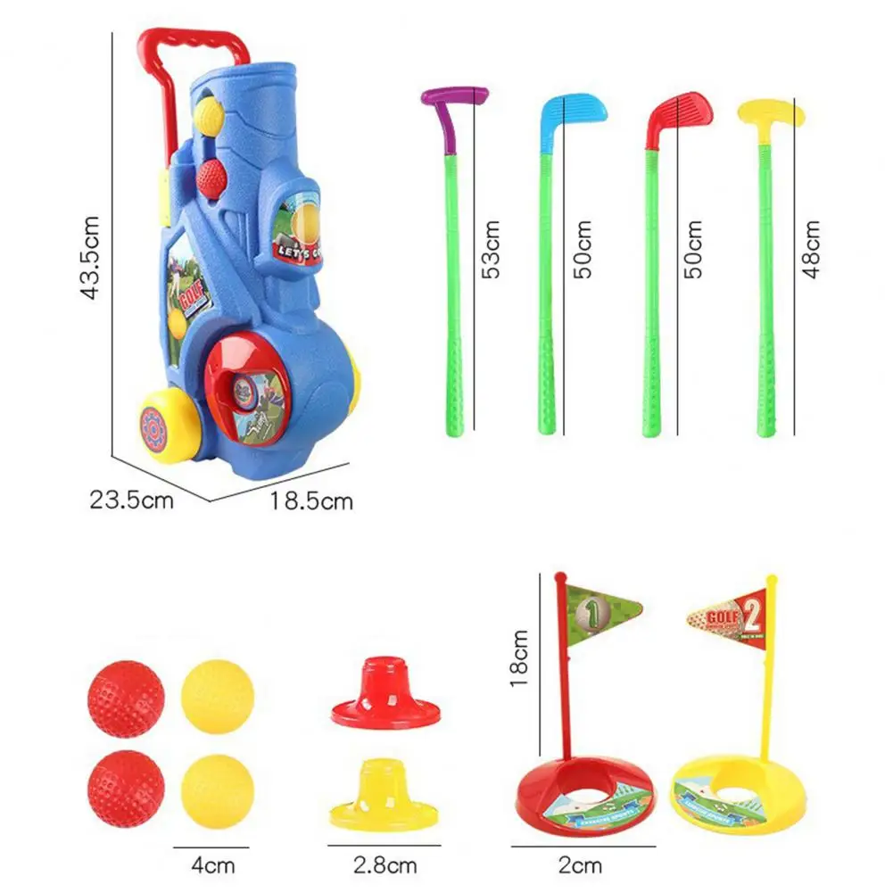 어린이 골프 세트 백백 골프 게임 스포츠 장난감 휴대용 어린이 골프 클럽 세트 플래그 매트 연습 공 야외 장난감 소년 소녀