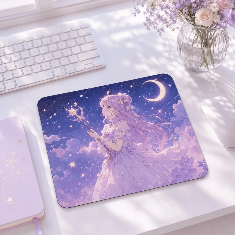 Sailor Moon Anime Mauspad, rutschfeste Gummibasis und weicher Stoff, Schreibtischunterlage für Büro/Zuhause/Computer
