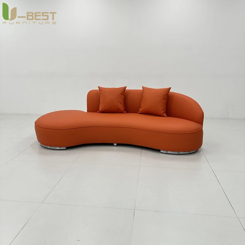 

U-best Modern Luxury Julep Sofa Hotel Lobby and Reception Area Curved Sofa Fabric Upholstered Living Room Furniture