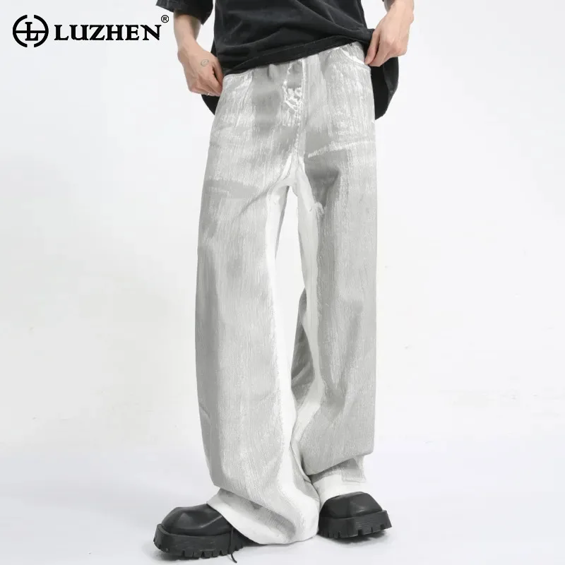 

LUZHEN Tie-dyed Jeans 2025 Design Casual Spring Men's Street Fashion Stylish Elegant Male Denim Pants Personality Clothes JY1817