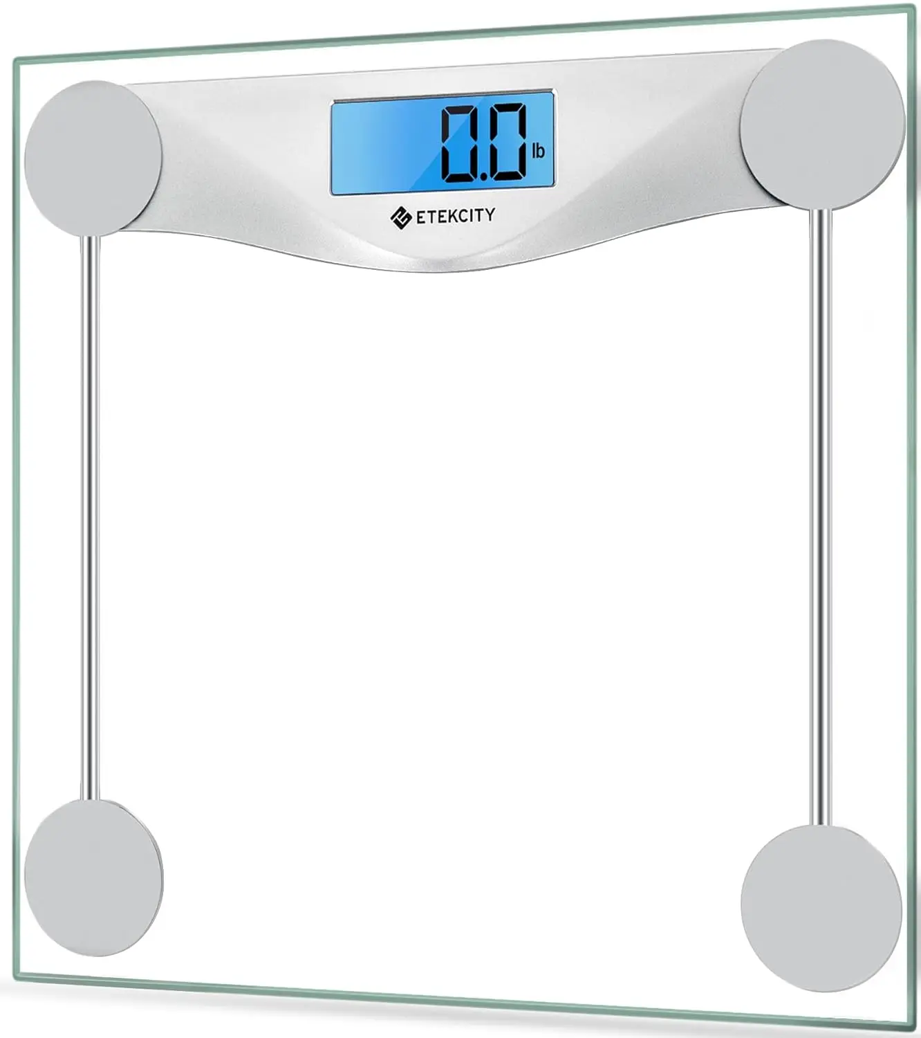 

Digital Bathroom Scale with Large Blue LCD Display, High Precision, 6mm Tempered Glass, Supports up to 400 Pounds