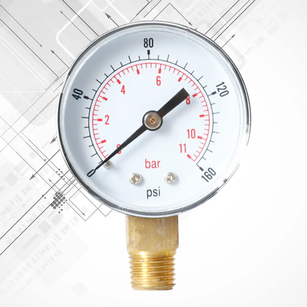 Medidor de pressão de aço, compressor de ar 0-160 psi 0-mini portátil, marcadores de números claros, alta precisão, medidor de pressão npt