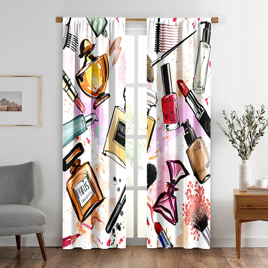 Custom Curtains for Home Decoration, Makeup Brush, Eyelash Curtains, Nail Salon, Beauty Salon, Living Room, Bedroom Window Curta