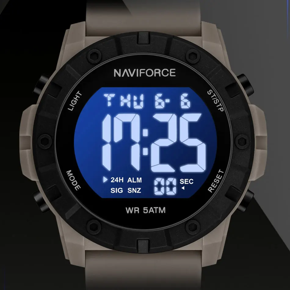 NAVIFORCE Brand Men Electronics Watch Outdoor Sport Waterproof Digital LED Alarm Digital watch Sport Student Luminous Watch 7110