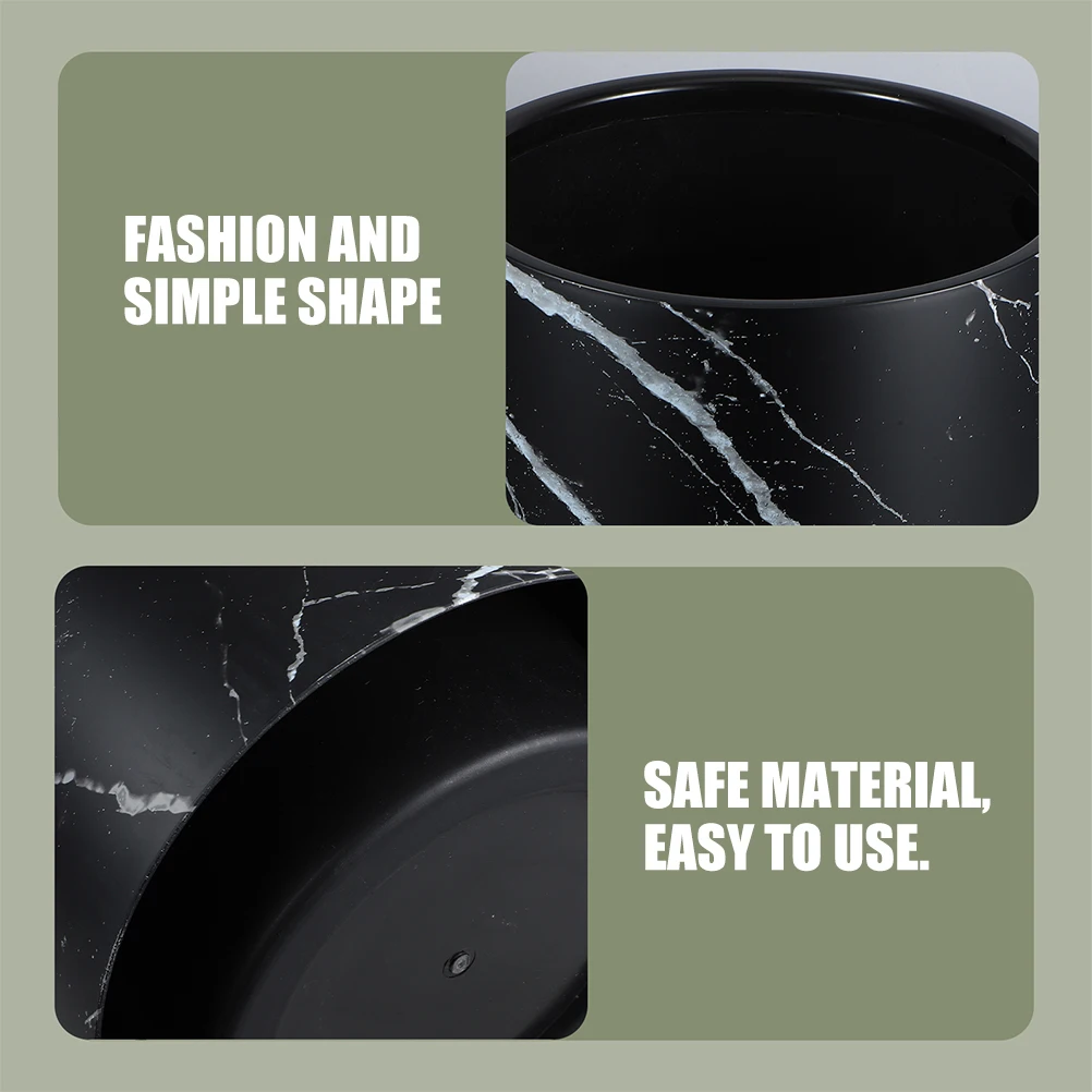 

Marble Pattern Trash Can Large Garbage Container For Bathroom Living Room Kitchen Round Lidless Waste Bin Modern Design