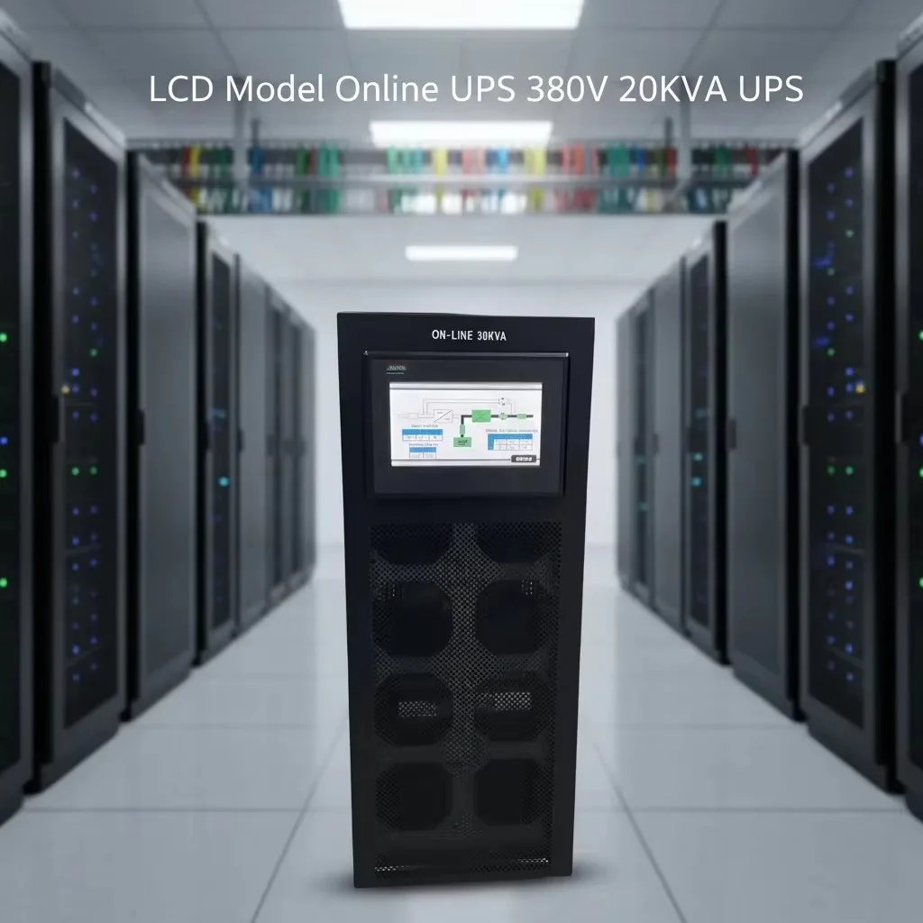 

40 380VAC Three Phase Pure Sine ave Online Uninterruptible Poer Supply Double Conversion UPS Battery Backup Built-in