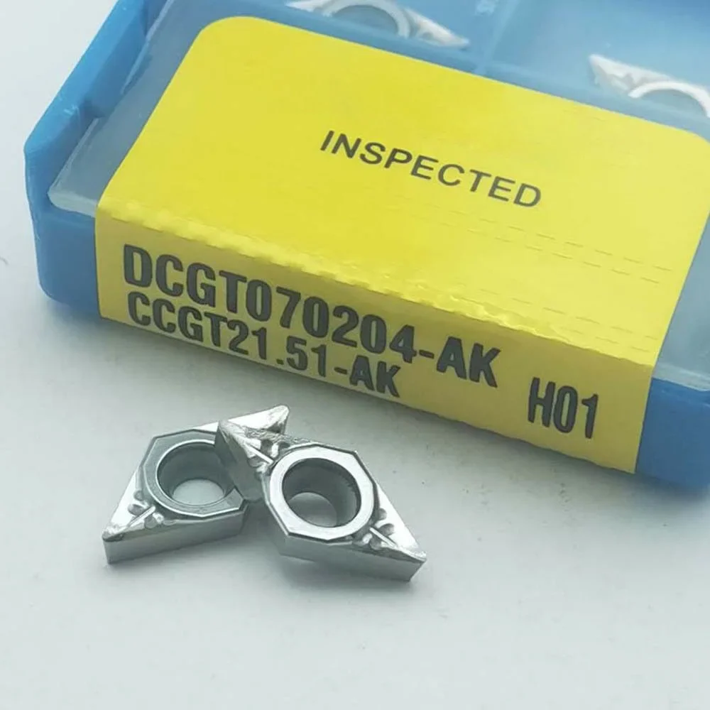10pcs DCGT070204 AK H01 Carbide Cutting Inserts Designed For Aluminum And Common Engineering Materials Machining