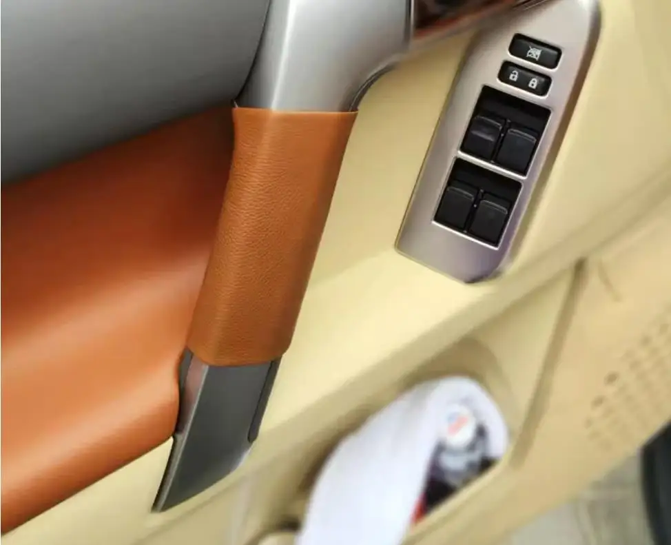 For Toyota Land Cruiser Lc200 For Prado 150 Microfiber Leather Car Door handle Protective Cover Car Interior 4PCS/SET