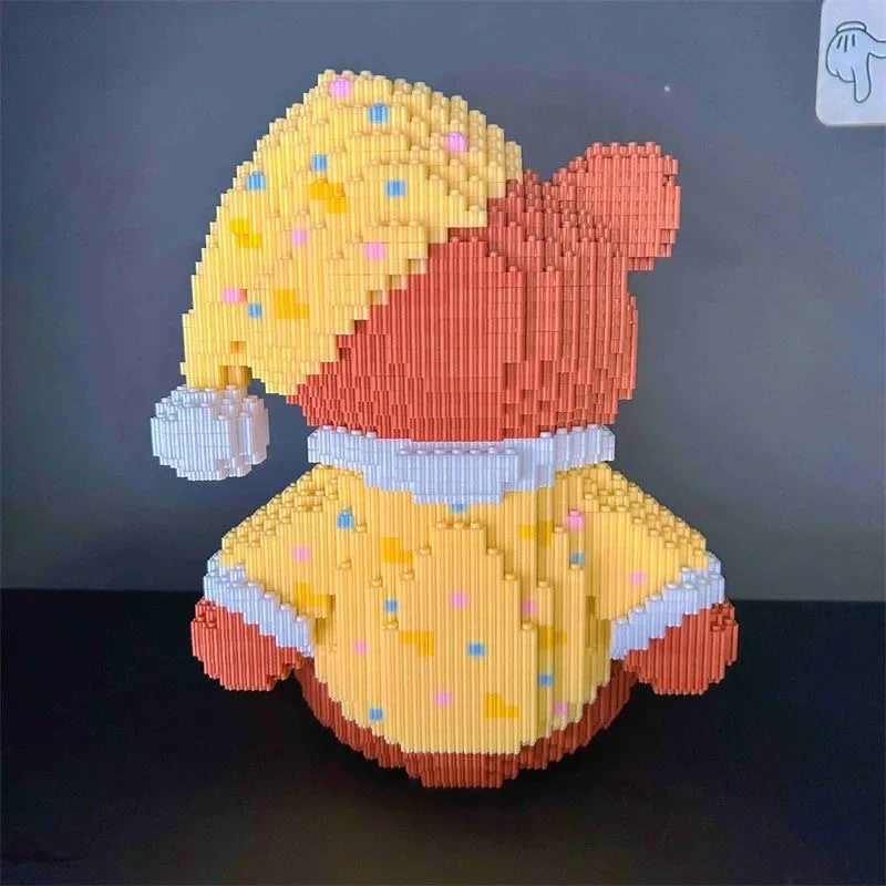 28cm Gray Goodnight Little Bear Children\'s Toy Building Block Small Particle Brick 3D Little Bear Model Kids Gift