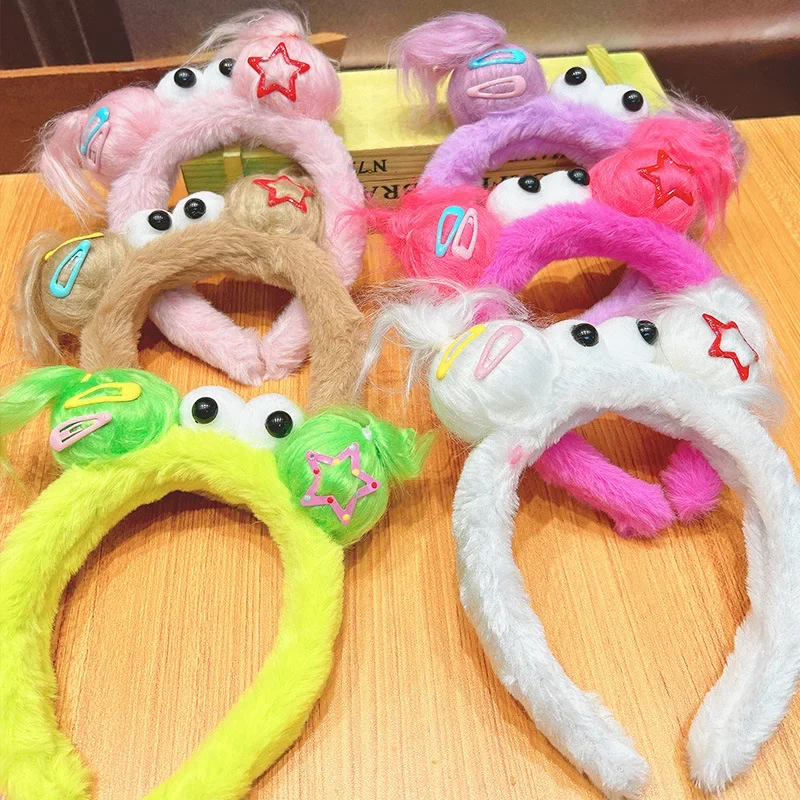 Funny Doll Headband Cute Cartoon Advanced Feeling Versatile Autumn and Winter Collection Big Eyed Monster Headbands for Women