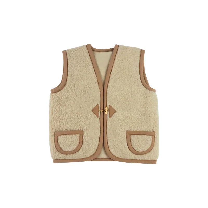 2023 New Baby Vest Autumn and Winter Baby Cardigan Vest Baby Sleeveless Vest Coat Fashionable and Popular