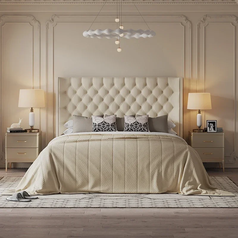 

Designer Aesthetics Bed Minimalist Comfortable Sun Bedroom Simple Bed Cheap Luxury Modern Beauty Cama De Casal Hotel Furniture