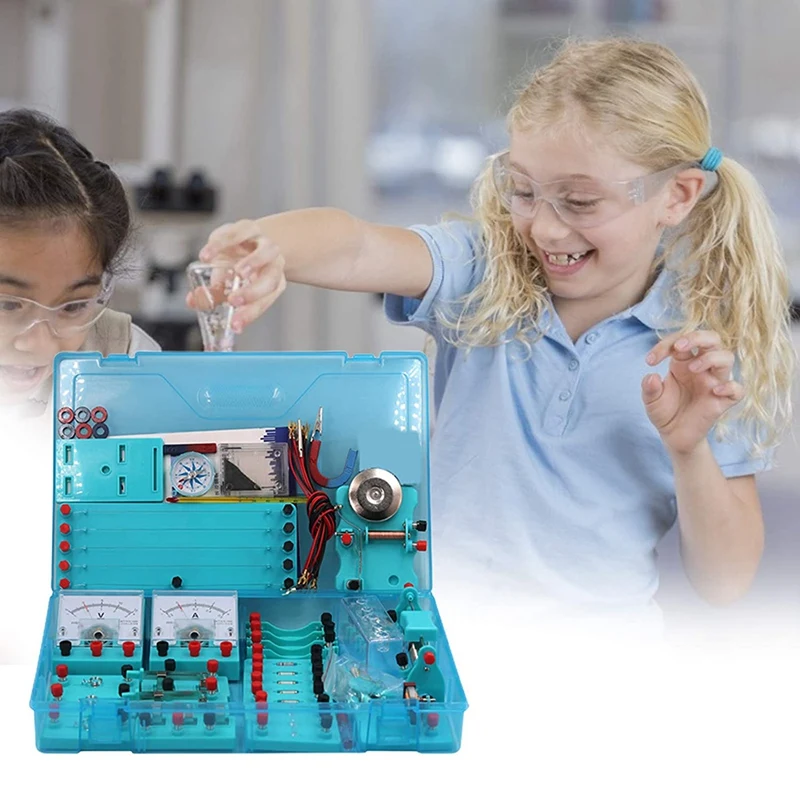 Kids Electricity Circuit Learning Kit Physics Experiment Kit Basic Educational ABS Electricity Magnetism Learning Tool